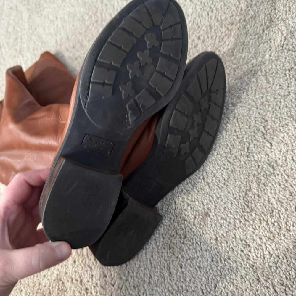 Sam Edelman Penny Tall Brown Leather Riding Boots Short Heel Women's Size 8.5 - Picture 6 of 16